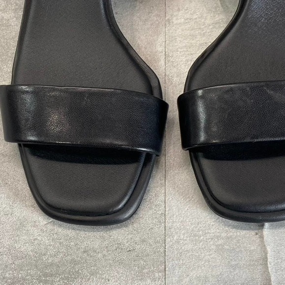 Nordstrom Rack Women's Black Faux-Leather Landry Square-Toe Heeled Sandals SZ9.5 - Picture 6 of 13